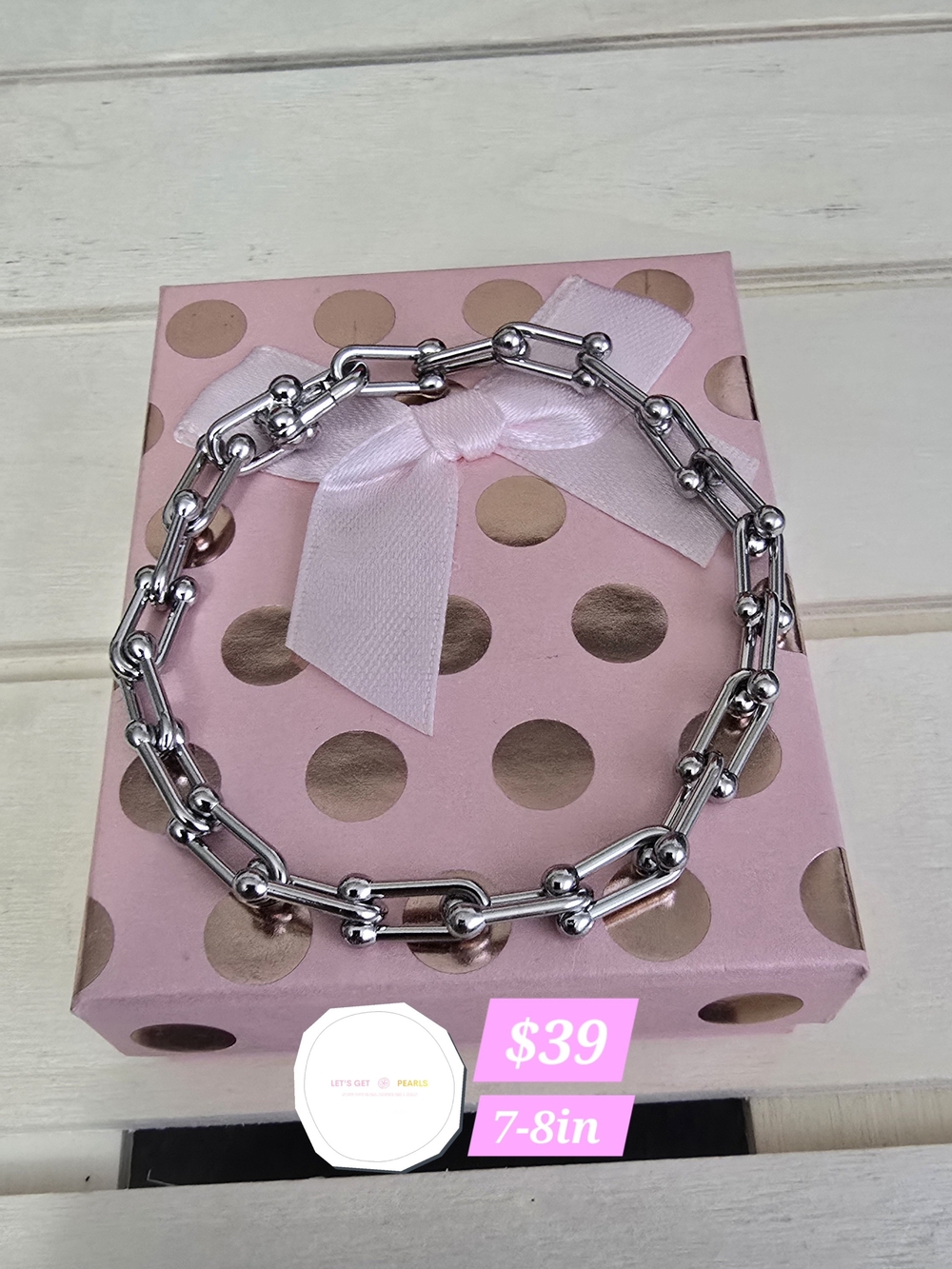 Silver Link Bracelet - 7-8in